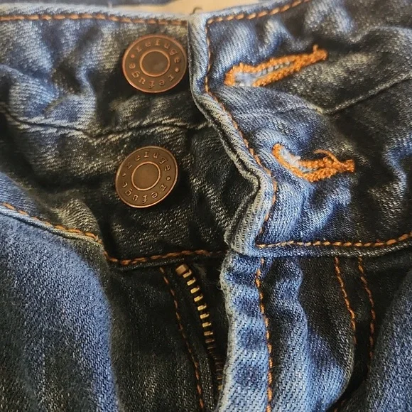 Vintage Y2K Refuge Dark Blue Distressed Skinny Jeans Women's Size 2 - Picture 13 of 16